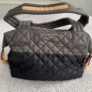 Mz wallace medium sutton never used gray/black with crossbody strap
